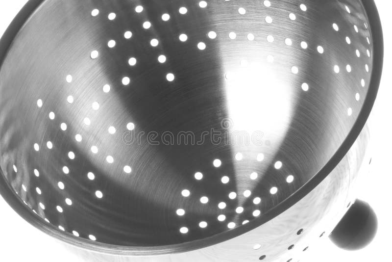 Stainless Steel Colander Isolated Stock Image Image of utensil, metal