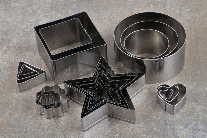 Cookie Cutter of Different Shapes and Sizes Stock Photo Image of
