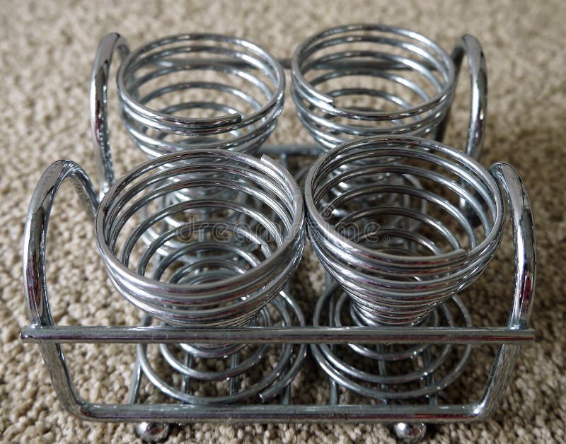 Stainless Steel Egg Holder As Part of Kitchenware Stock Photo Image