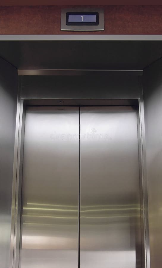 Stainless Steel Elevator Doors Stock Image Image of floor, shine 4535025