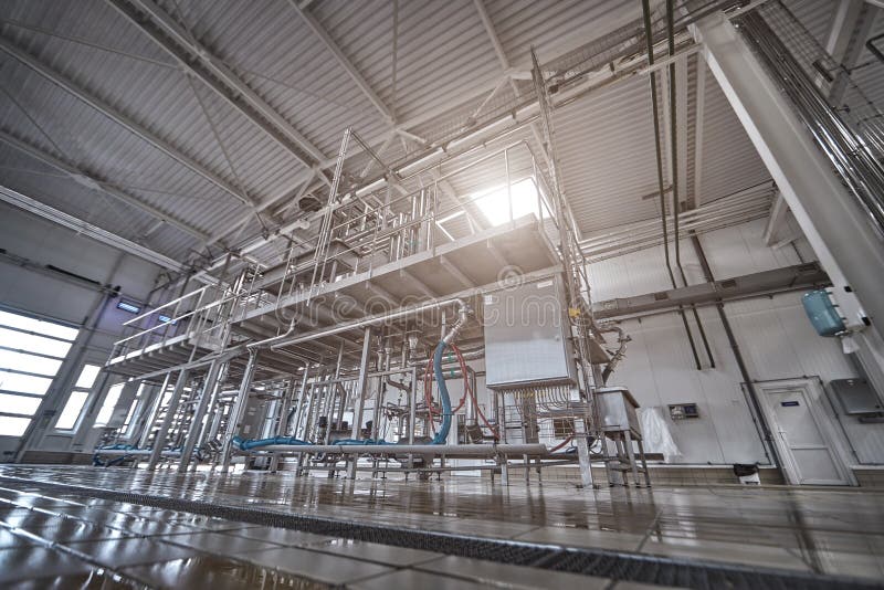 Stainless steel food processing equipment royalty free stock image