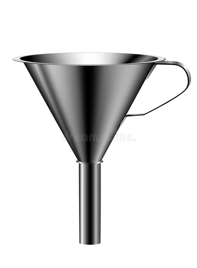 Stainless steel funnel royalty free illustration