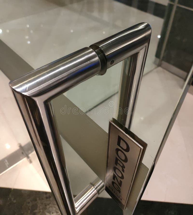 Stainless Steel Glass Door Handle Stock Image - Image of handle, steel