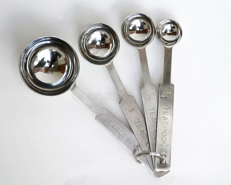 Stainless Steel Measuring Spoons Isolated