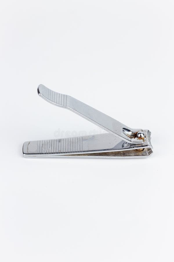 Stainless Steel Nail Clippers Isolated on a White Background Stock