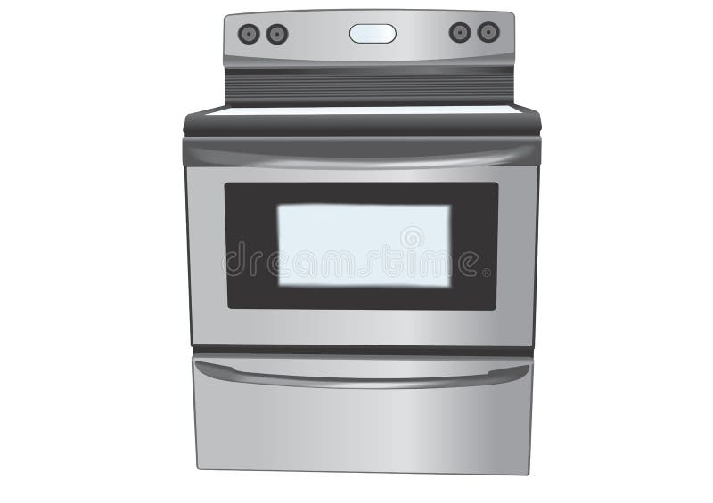 Stainless steel oven illustration stock illustration