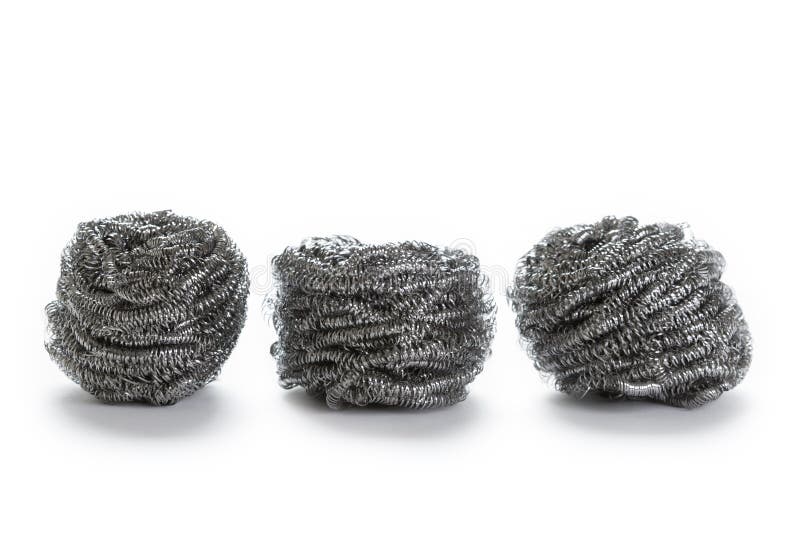 Stainless Steel Scouring Pad Isolated on White Stock Image Image of