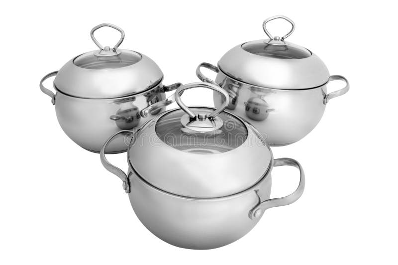 Stainless Steel Pots and Pans Stock Photo Image of saute, sauce 9043308