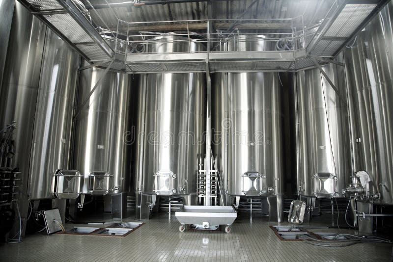 Stainless Steel Vats for Wine Stock Image Image of stainless, focus 23706275