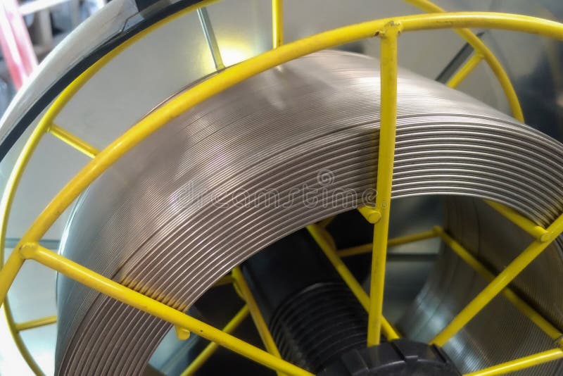 Stainless Steel Wire Coil Mounted on the Welding Machine Stock Photo Image of copper
