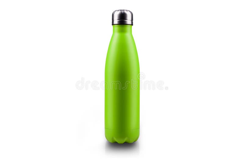 Stainless thermos water bottle, isolated on white background. Light green color. Stainless thermos water bottle, isolated on white background. Light green color stock images Stainless thermos water bottle, isolated on white background. Light green color. Stainless thermos water bottle, isolated on white background. Light green color stock images