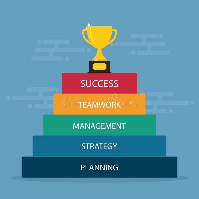 Stair step go to Trophy and success. royalty free illustration Stair step go to Trophy and success. royalty free illustration