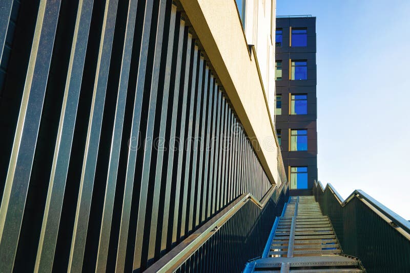 Staircase at entrance into Modern residencial building stock image Staircase at entrance into Modern residencial building stock image