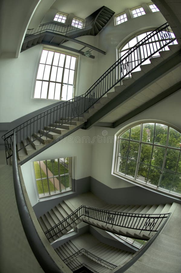 Staircase in the Esher style royalty free stock images