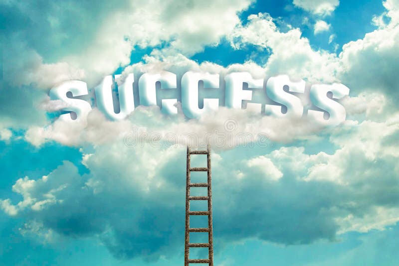 Staircase To the Cloudy Sky. Success Concept. Achievement of the Goal.  Business. Lifestyle. Abstract Background Stock Image - Image of successful,  cloudy: 219412051