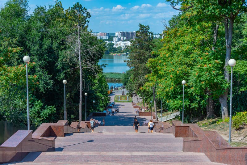 Staircase at Valea Morilor park in Chisinau, Moldova.Image