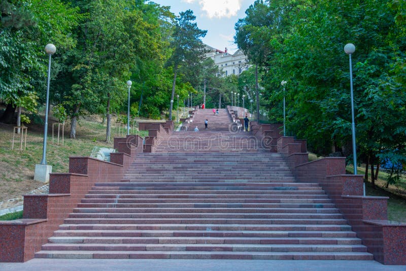 Staircase at Valea Morilor park in Chisinau, Moldova.Image