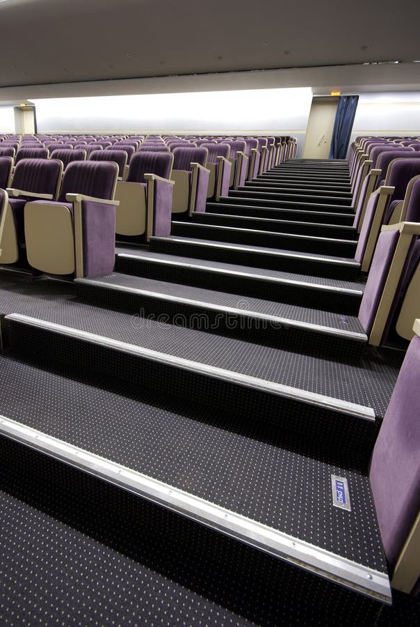 Stairs and seats in the auditorium