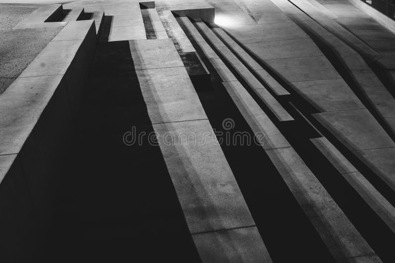 Stairs and shadows in the night, abstraction. Embankment of Il-Birgu royalty free stock photo Stairs and shadows in the night, abstraction. Embankment of Il-Birgu royalty free stock photo