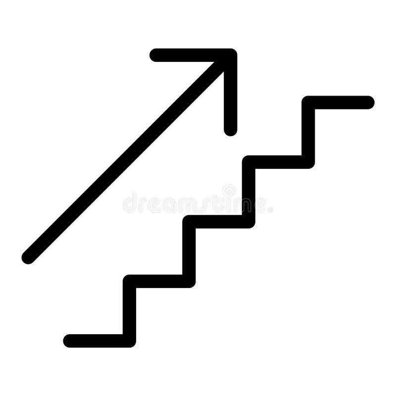 Stairs up arrow graph sign icon. Flat web walk step design vector illustration vector illustration