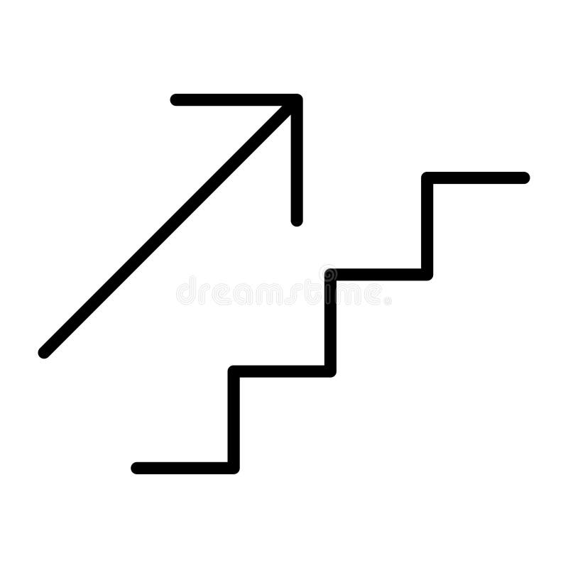 Stairs up arrow graph sign icon. Flat web walk step design vector illustration stock illustration