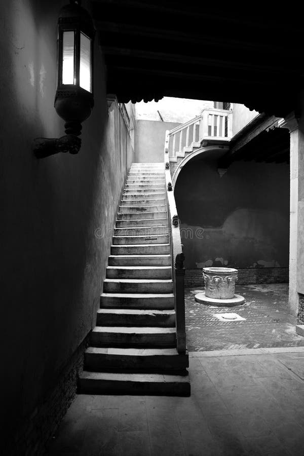 Stairway black and white stock photo. Image of home, shadow 18907764