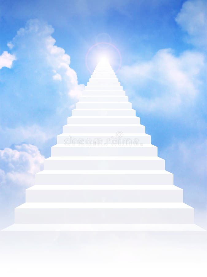stairs to heaven, bright light from heaven, stairway leading up to