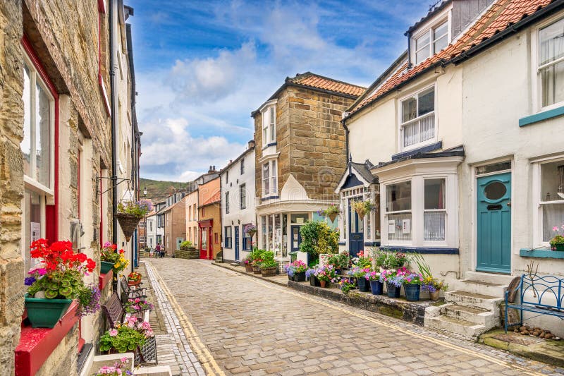 Staithes in Yorkshire Inghilterra fotografia stock libera da diritti Staithes in Yorkshire Inghilterra fotografia stock libera da diritti
