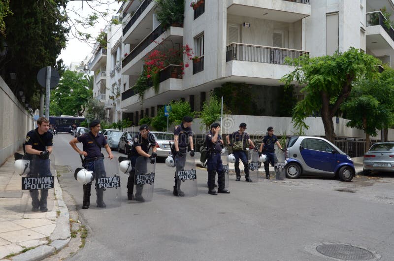 Staking in Athenes. Griekenland stock afbeelding Staking in Athenes. Griekenland stock afbeelding