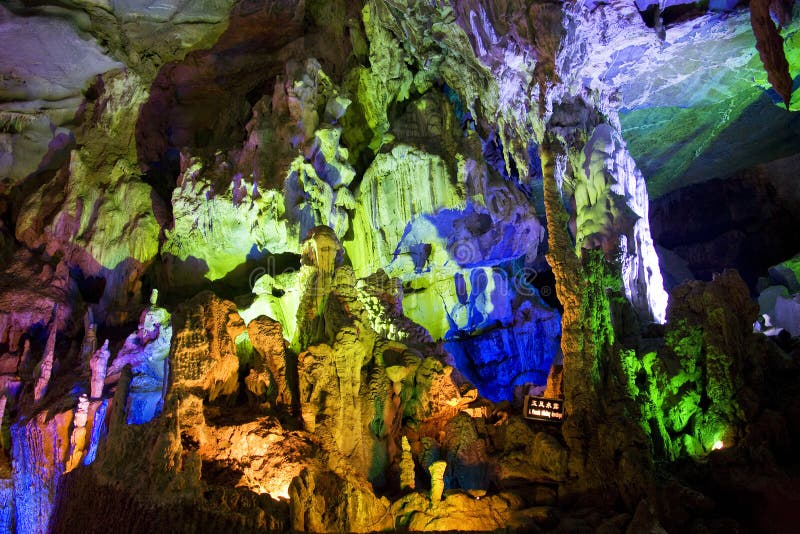 Stalactite and Stalagmite Formations Stock Photo - Image of ...