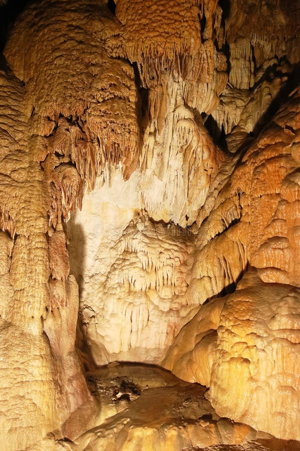 Stalactites in the cave.