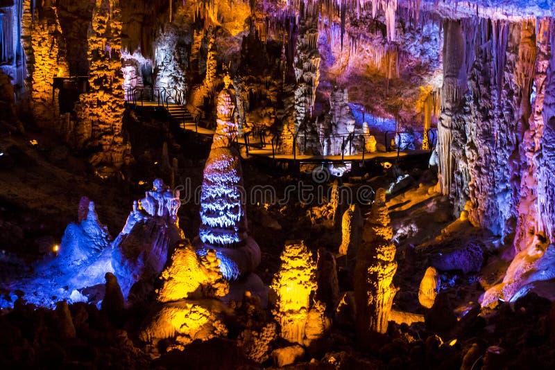 Stalactites stalagmites cave stock images