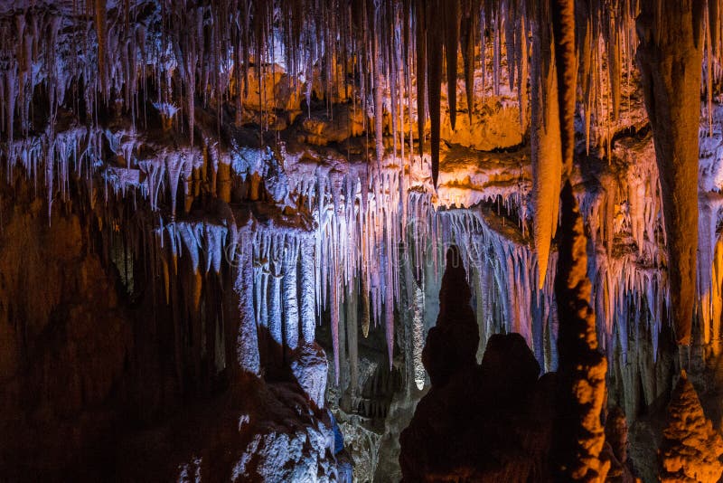 Stalactites stalagmites cave stock images