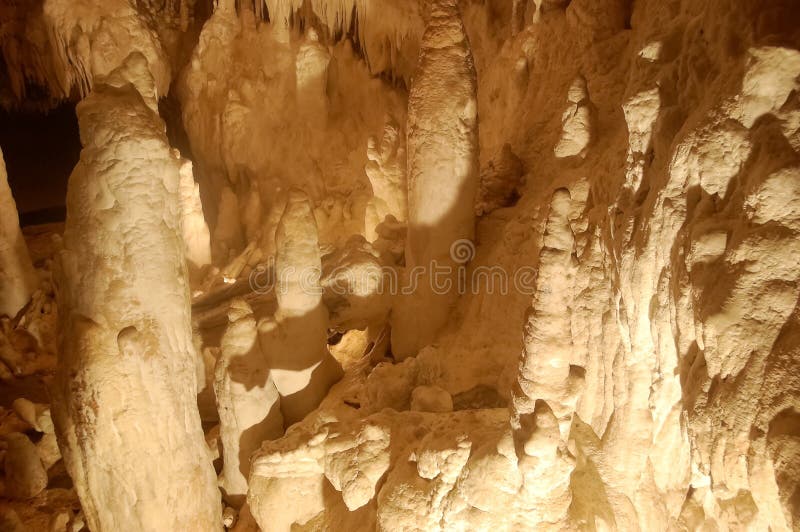 Stalagmites in the cave, Slovakia.