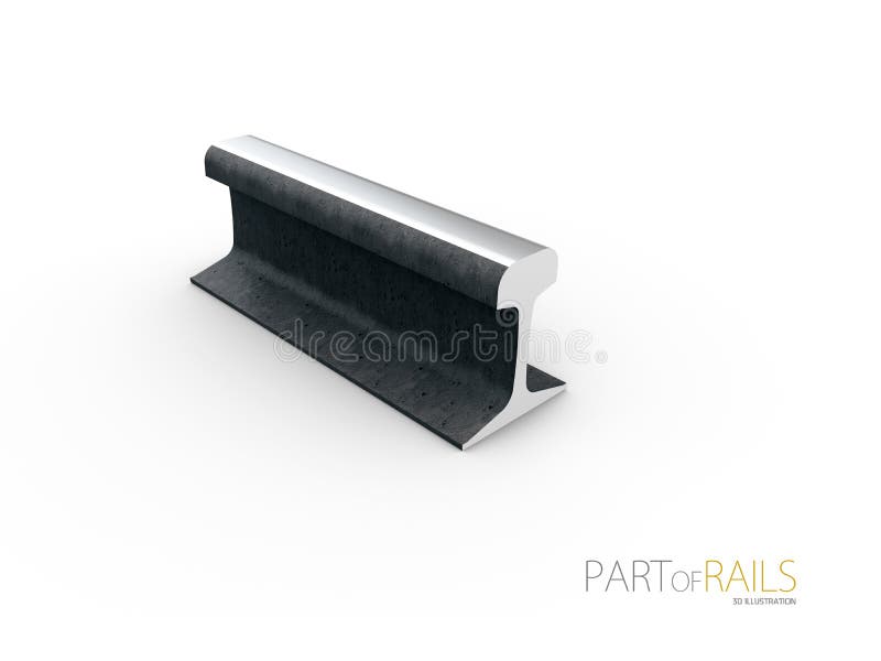Stali linii kolejowej profilu symbolu 3d taborowa ilustracja ilustracji Stali linii kolejowej profilu symbolu 3d taborowa ilustracja ilustracji