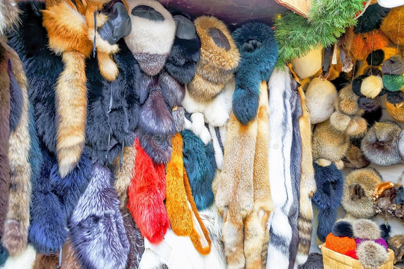 Stall with Animal Skin Products at Riga Christmas Market Editorial Stock  Image - Image of stand, riga: 77769239