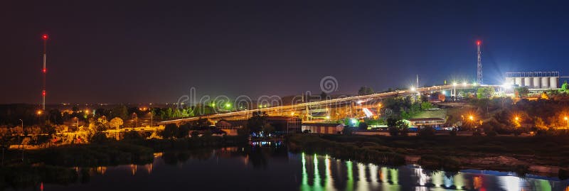Stalowa roślina przy nocą obraz stock Stalowa roślina przy nocą obraz stock
