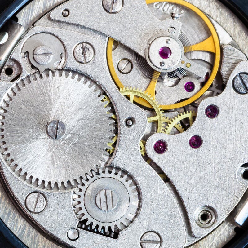 Stalowy clockwork stary machinalny wristwatch zdjęcia stock