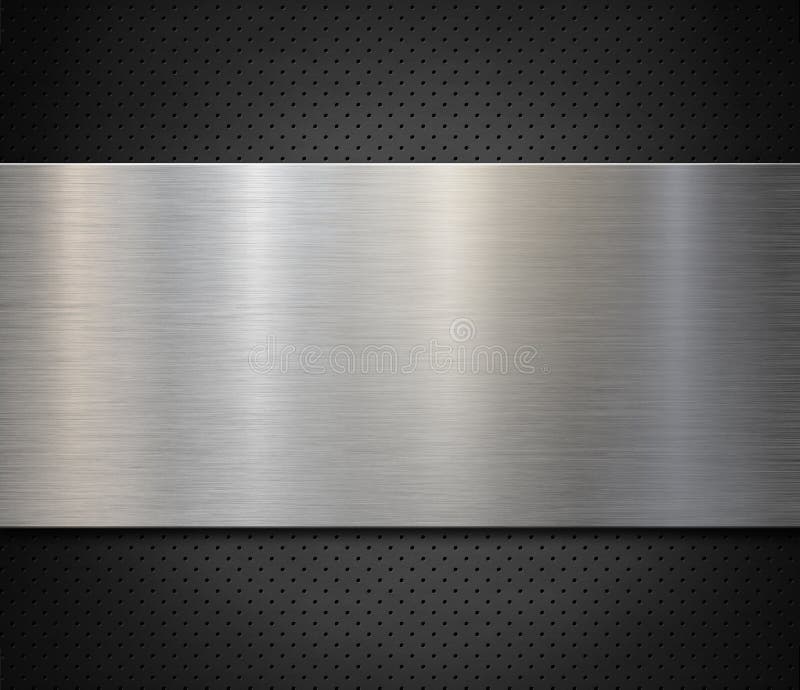 Stalowy lub aluminiowy panel metalowy na tle perforowanym 3d