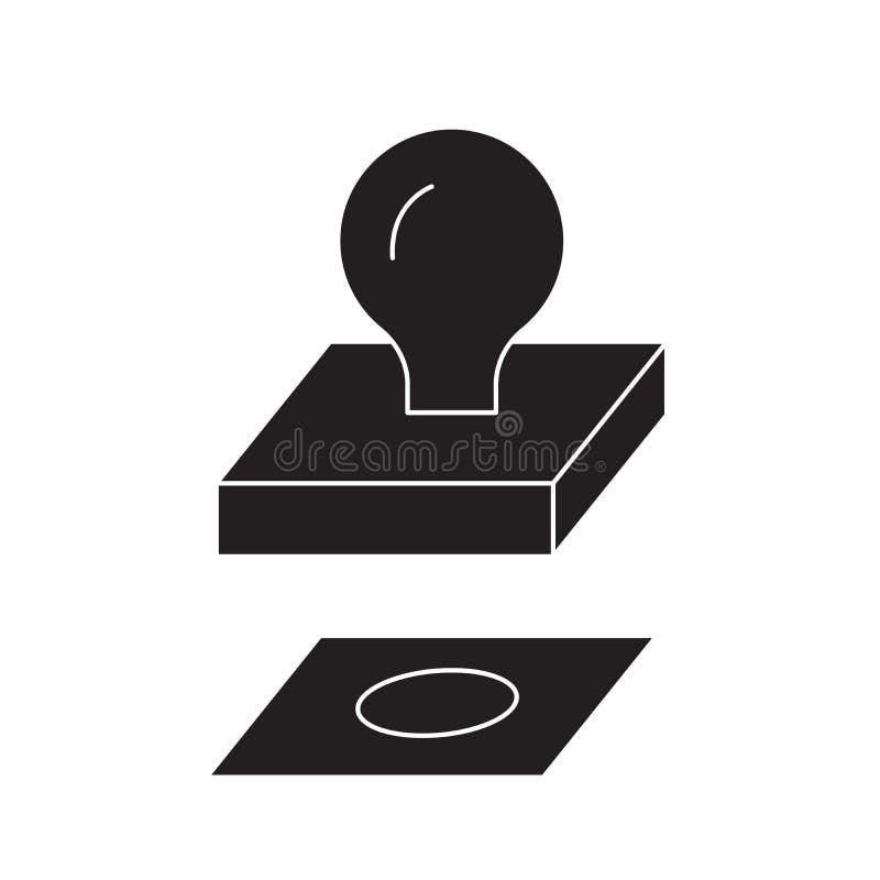 Stamp Icon, Vector Illustration, Black Sign on Isolated Background