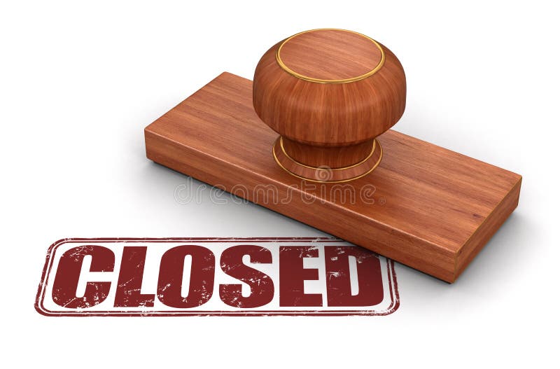 Stamp with Closed in Red Ink Stock Illustration - Illustration of