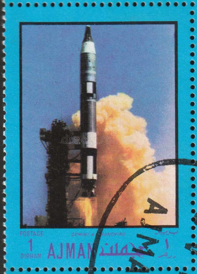 Stamp Dedicated To the Apollo and Gemini Program Editorial Photo ...