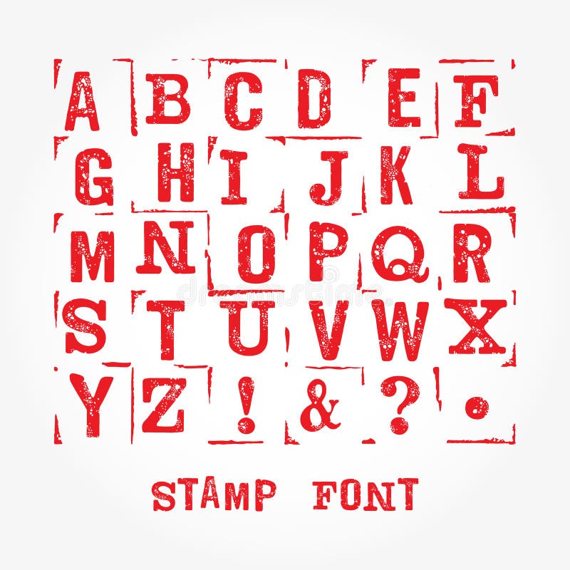 wallpapers Grunge Rubber Stamp Font stamp font sim 3 stock vector