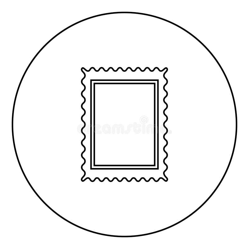 Stamp Icon Black Color in Circle Stock Vector - Illustration of post