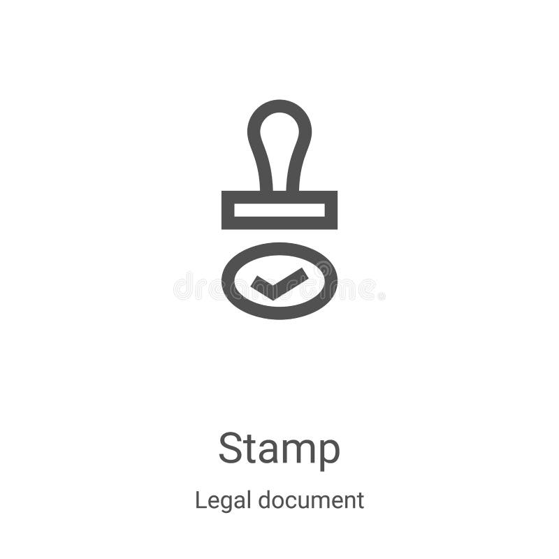 Stamp Icon Vector from Legal Document Collection. Thin Line Stamp