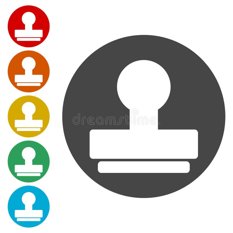 Stamp Icons Set Vector Illustration Stock Vector - Illustration of