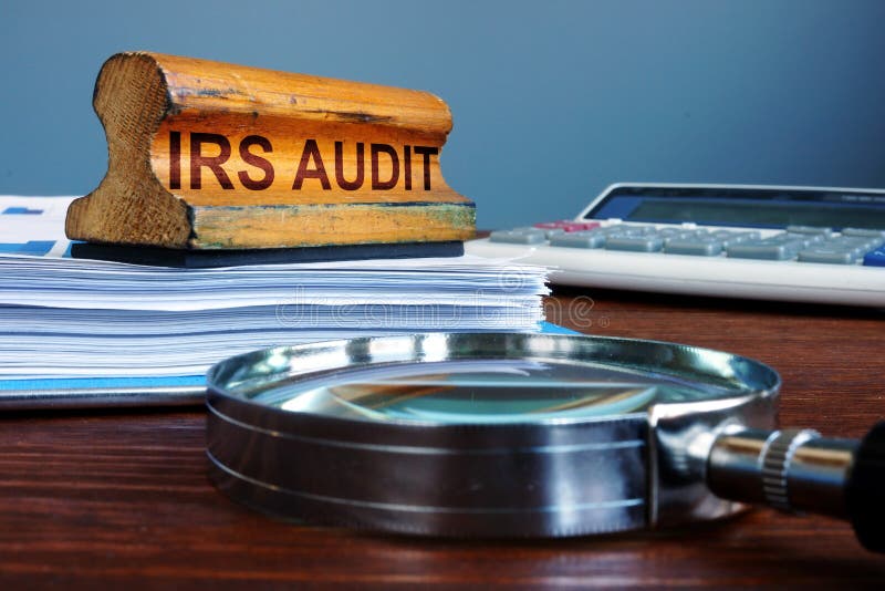 Stamp IRS audit and accounting documents