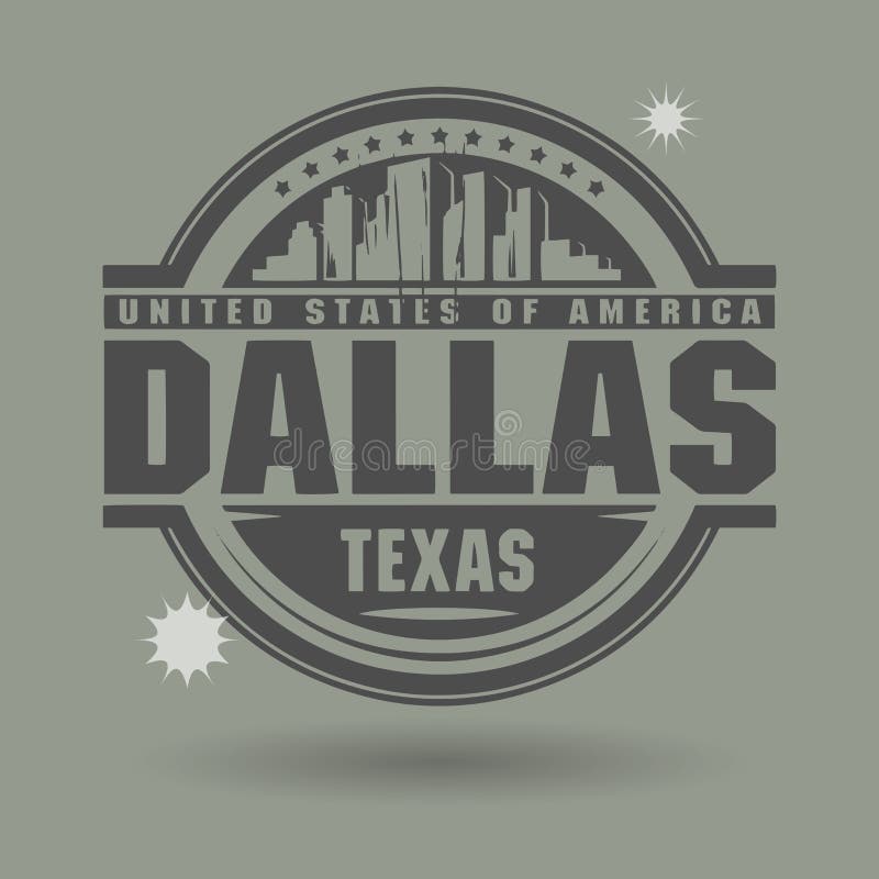 Stamp or Label with Text Dallas, Texas Inside Stock Vector