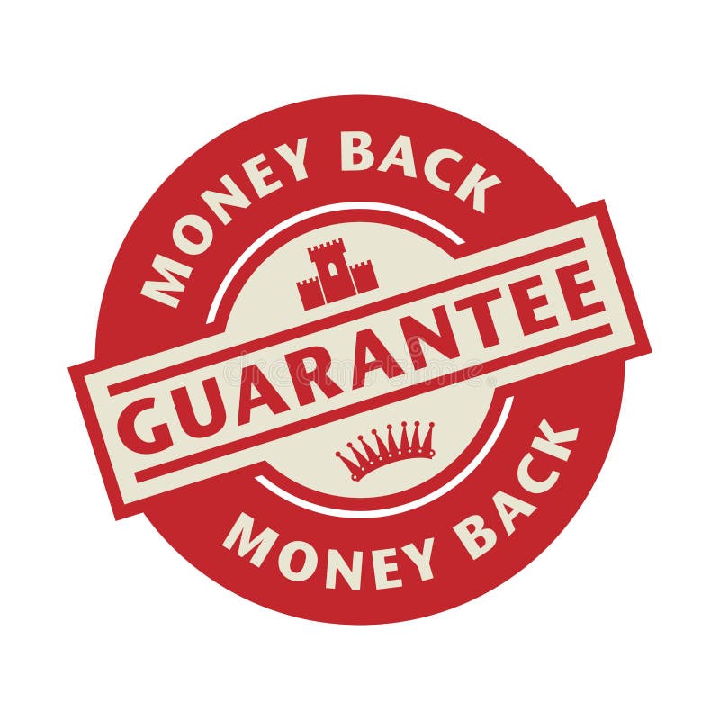 Stamp or Label with the Text Money Back Guarantee Stock Vector