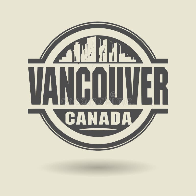 Stamp or Label with Text Vancouver, Canada Inside Stock Vector